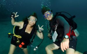 Lea and David diving in Bali